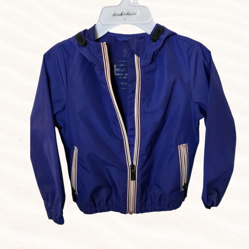 HUNTER Size 5/6 Kids Lightweight Packable Shell Jacket Color Electric Storm